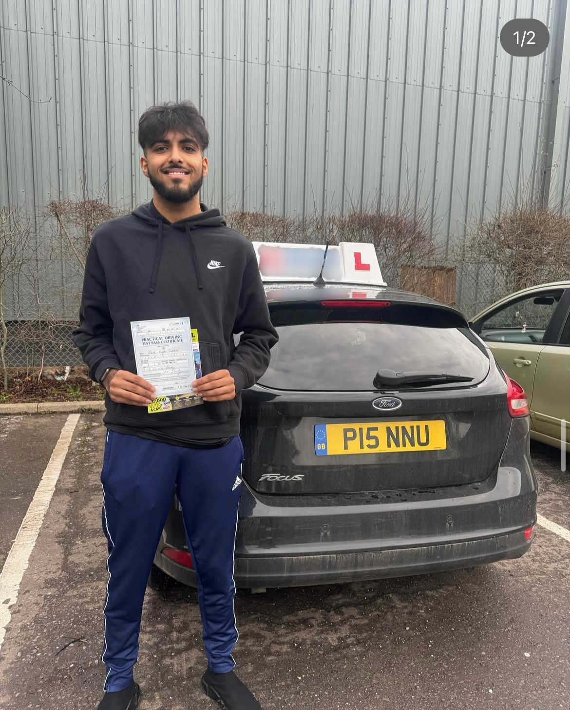 Driving school student holding certificate | passwithpannu