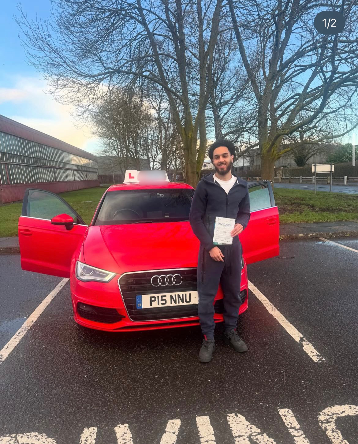 Driving school student holding certificate | passwithpannu