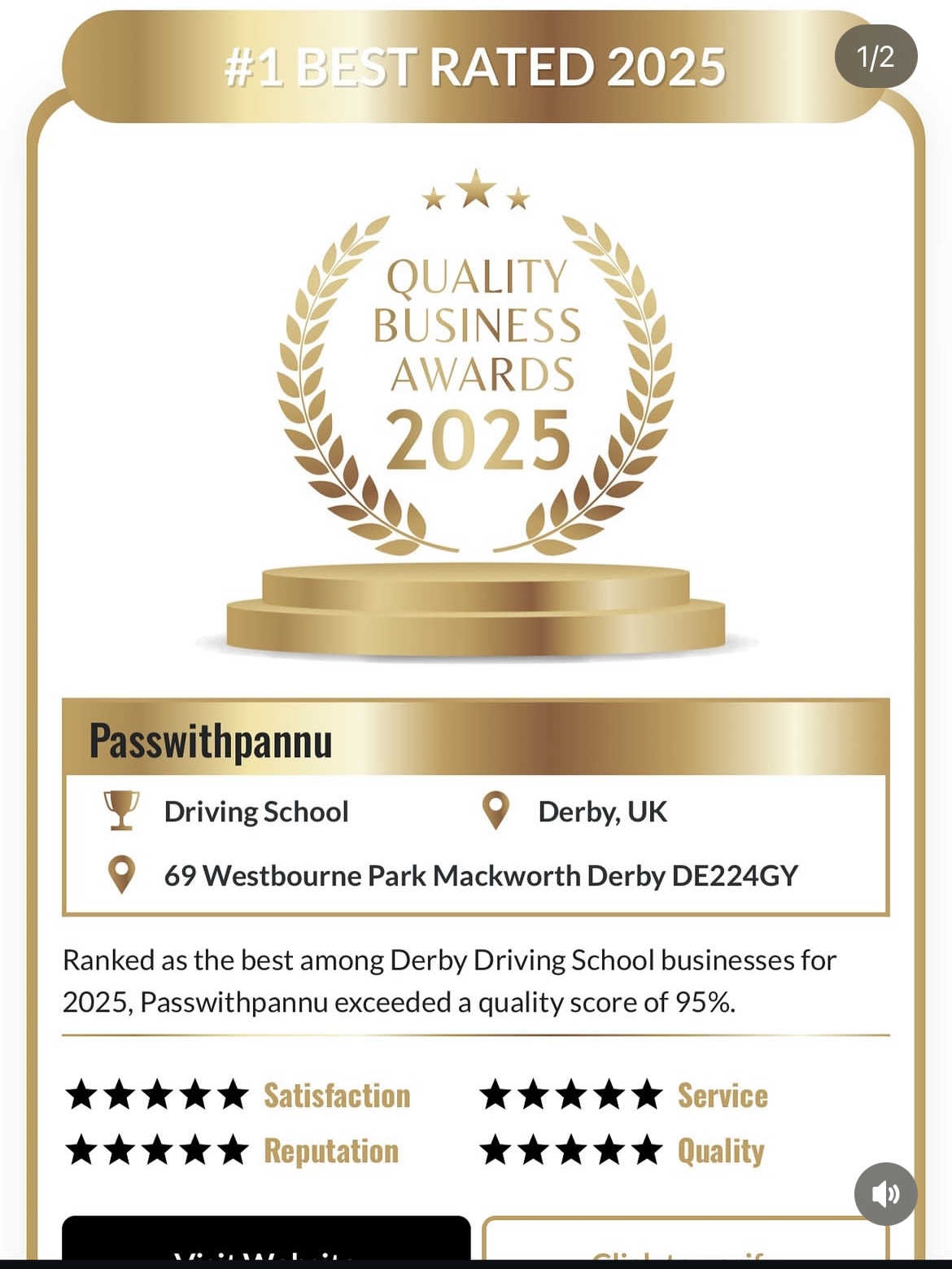 est Rated 2025 driving award | passwithpannu